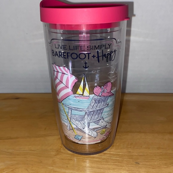 Simply Southern® Barefoot and Happy Tumbler with Lid 12oz NEW LID NEVER USED - Picture 1 of 3